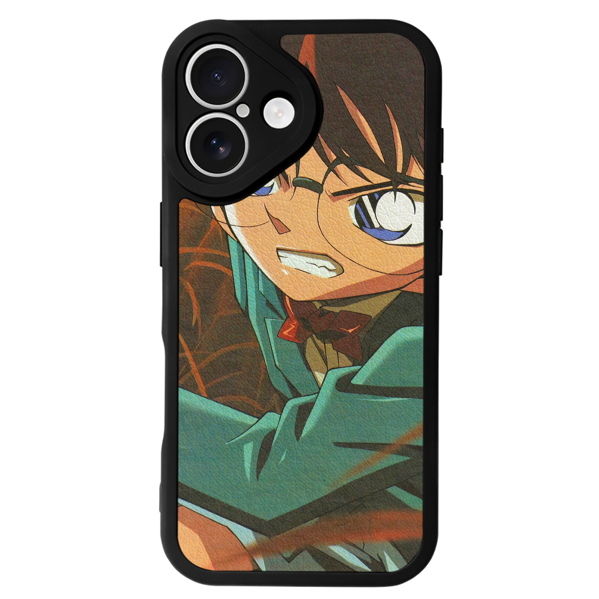 （画像用） 名探偵コナン Detective Conan 【iPhone 16シリーズ対応】シリコンスマホケース（レザー調） 材質：シリコン